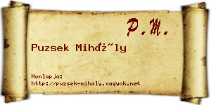 Puzsek Mihály névjegykártya